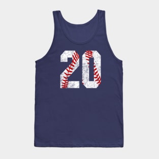 Vintage #20 Baseball Laces Baseball Mom Jersey Love Baseball T-shirt Tank Top